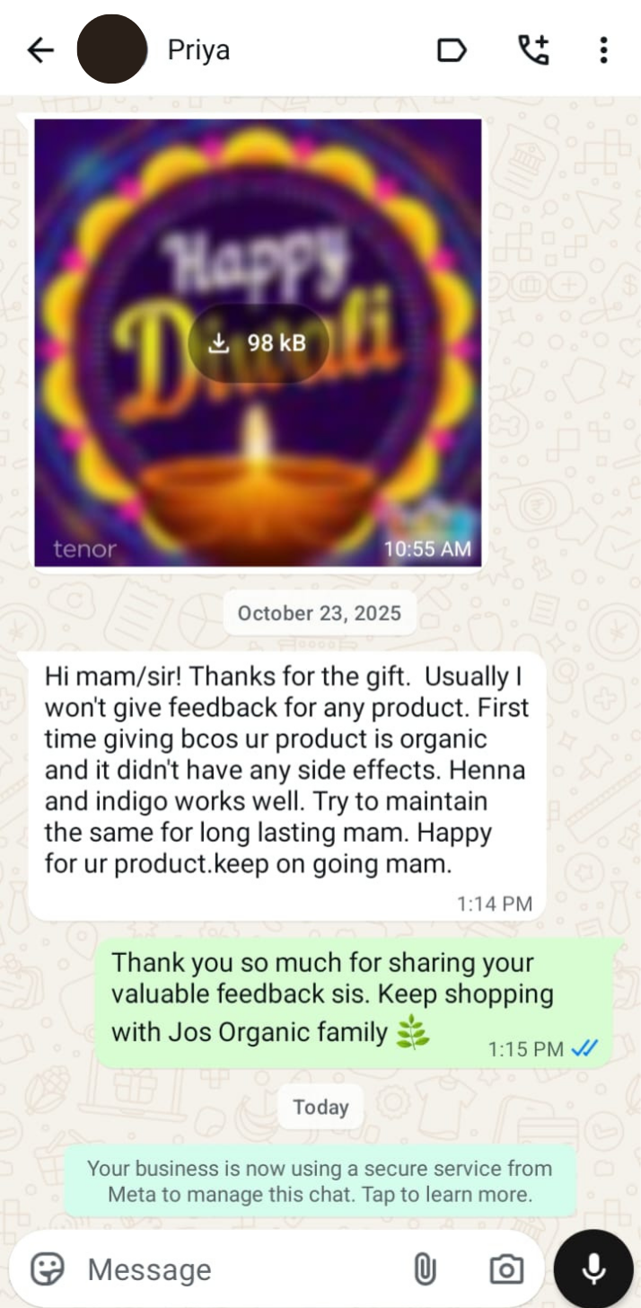 Henna & Indigo WhatsApp review