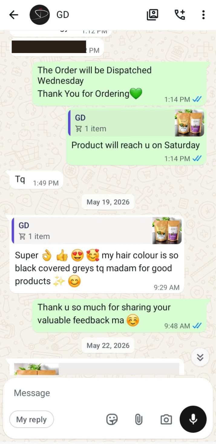 Henna & Indigo WhatsApp review