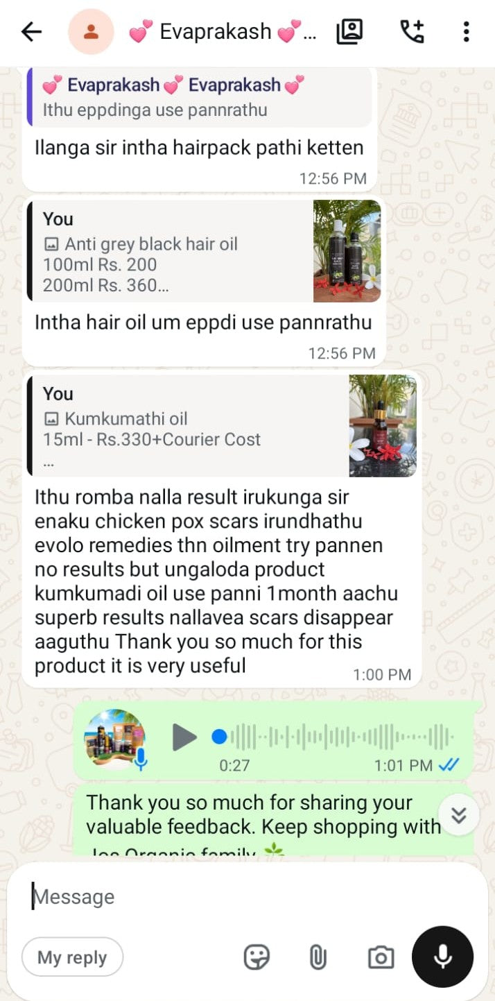 Kumkumadi Thailam WhatsApp review