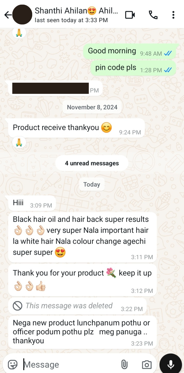 Anti-Grey Black Hair Pack WhatsApp review