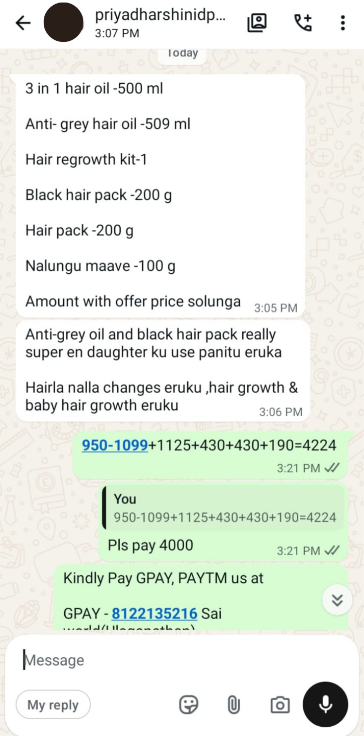 Anti-Grey Black Hair Pack WhatsApp review