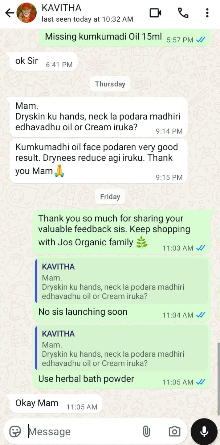 Kumkumadi Thailam WhatsApp review
