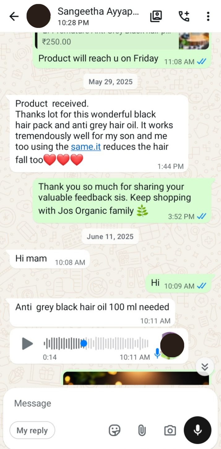 Anti-Grey Black Hair Pack WhatsApp review