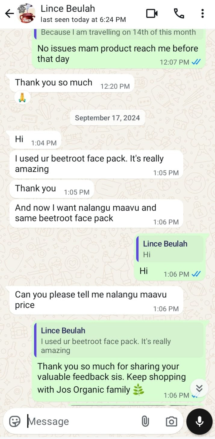 Beetroot Face Pack WhatsApp review