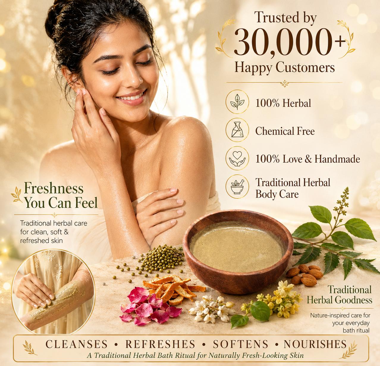 Herbal Bath Powder - Nalangu Maavu