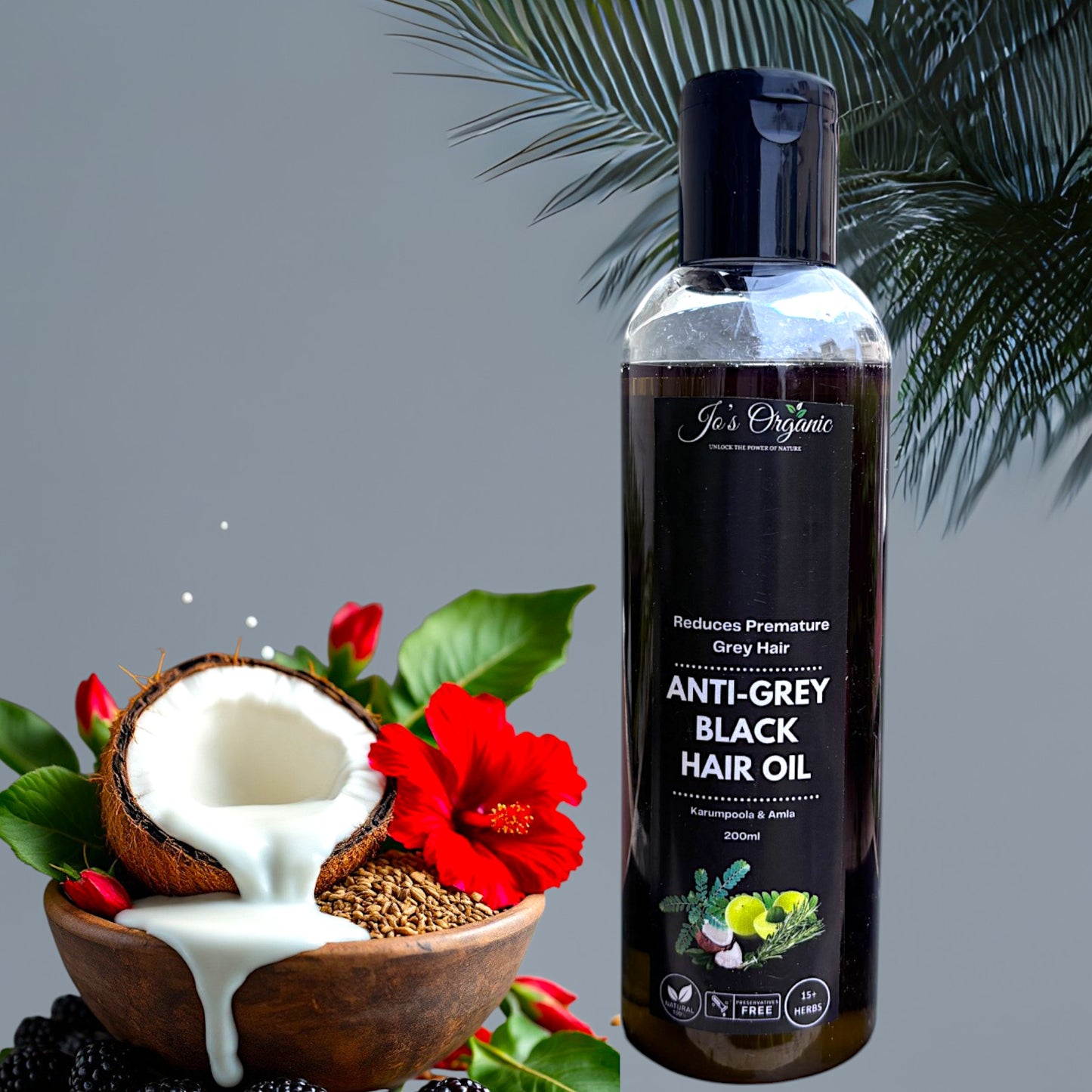 Anti grey hair oil and hair fall Control