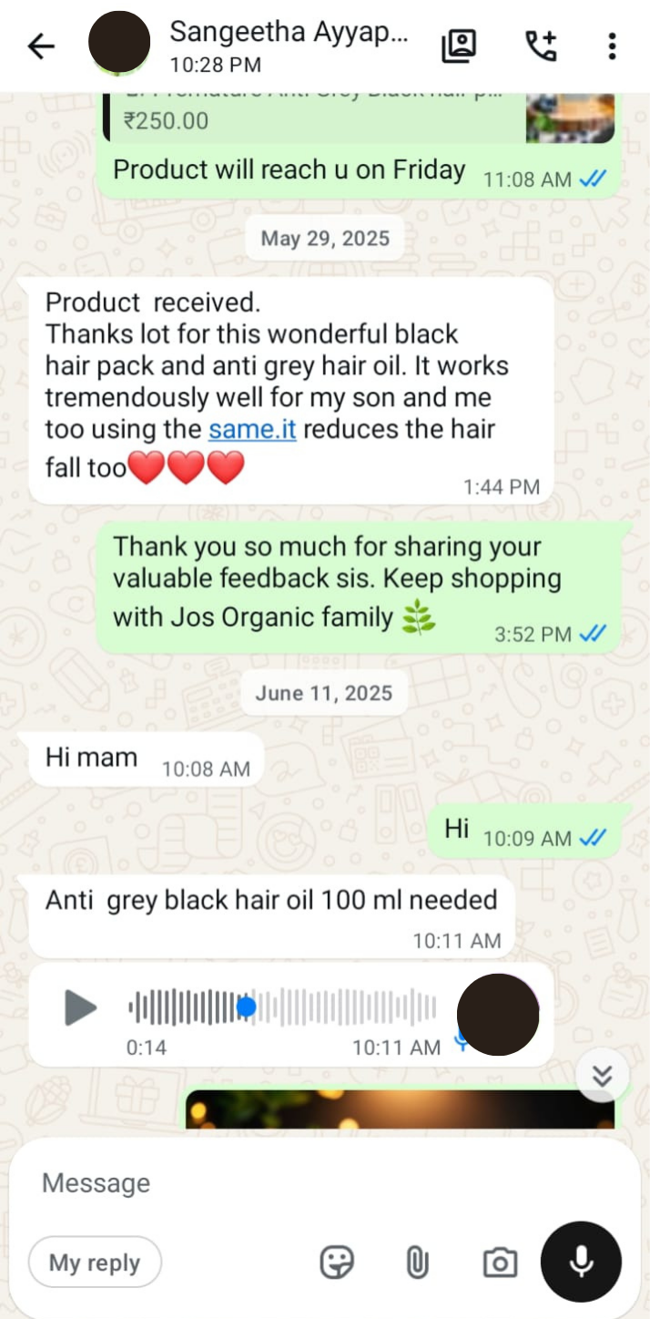 Anti-Gray Black Hair Oil WhatsApp review
