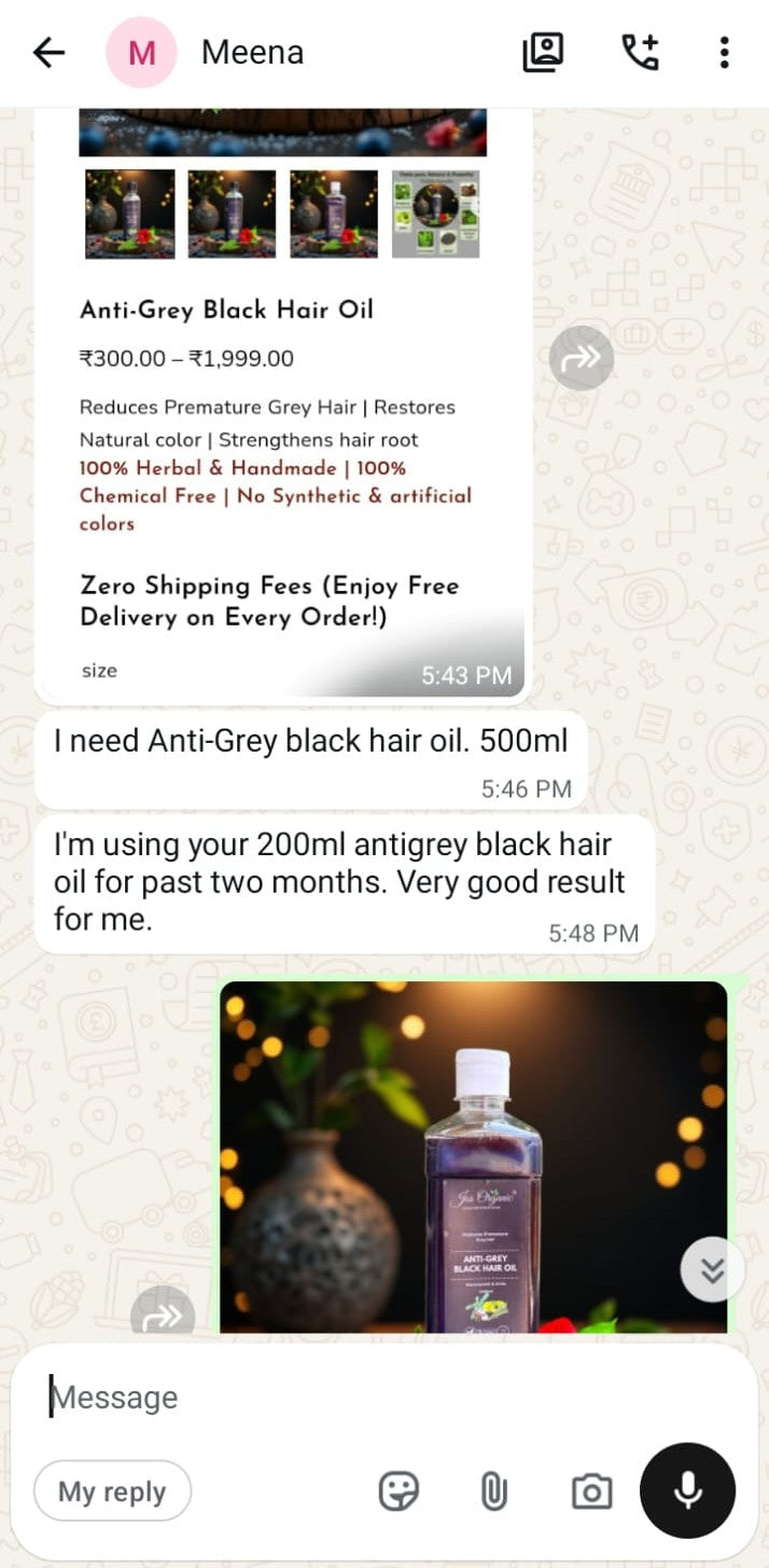 Anti-Gray Black Hair Oil WhatsApp review